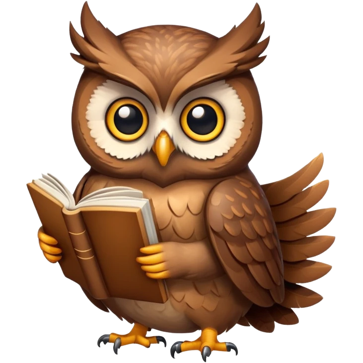 Owl with book emoji