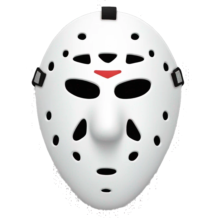 Friday 13th hockey mask，white simple，less hole emoji