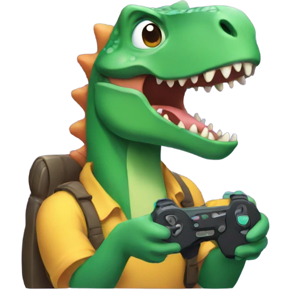 Dino playing video games  emoji