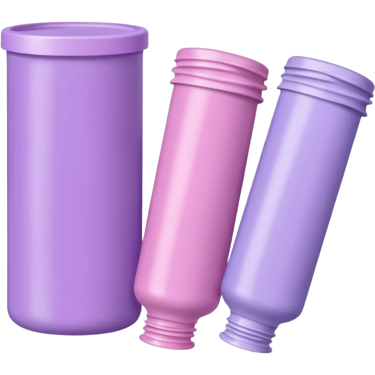 tubes of pastel hair dye in pink and lilac emoji