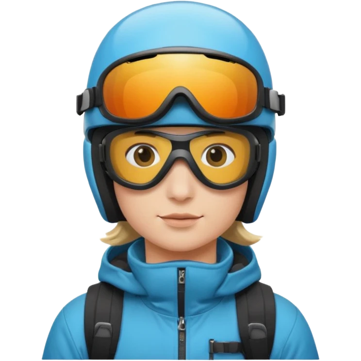 Persona con lentes de snowboard emoji
