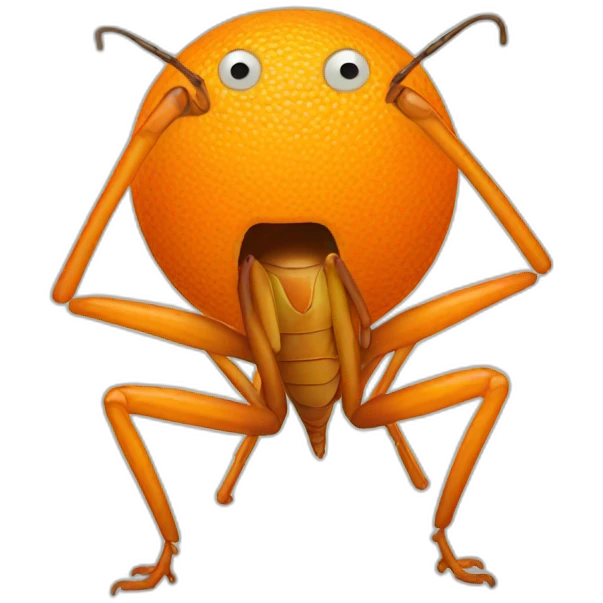 confused orange cricket emoji