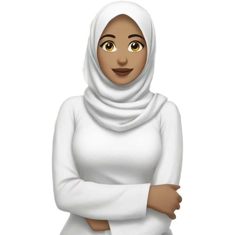 beautiful hijabi with white hijab  emoji