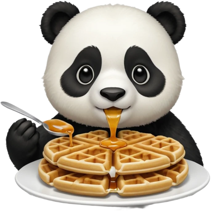 panda eating waffles emoji
