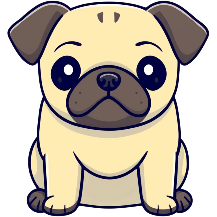 black pug emoji