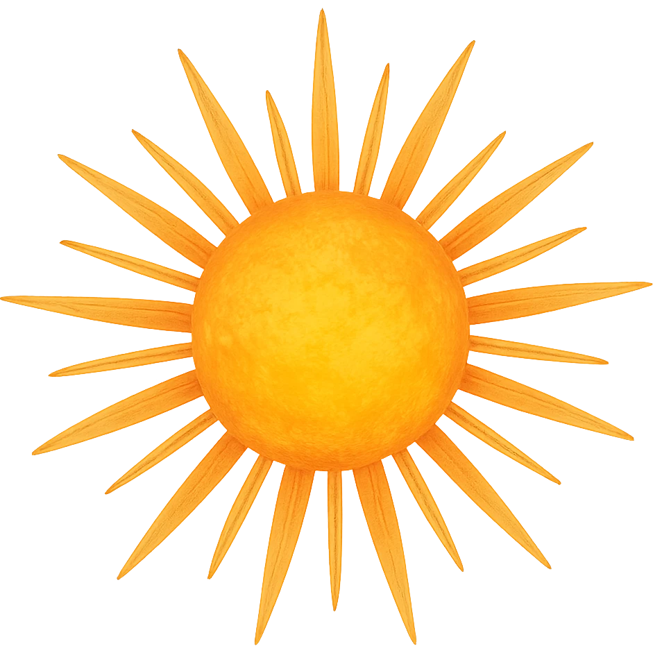 digital illustration of a sun, no background emoji