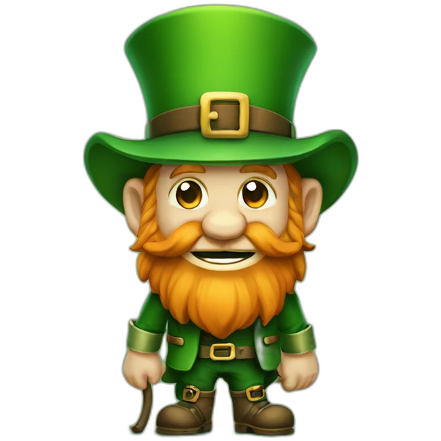 Leprechaun qui tient un trefle à 4 feuille  emoji