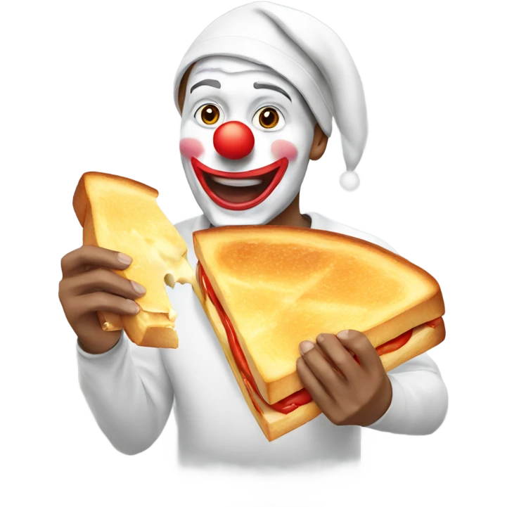 Clown eating a grilled cheese sandwich  emoji