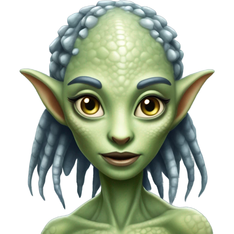 a reptilian alien woman full body emoji
