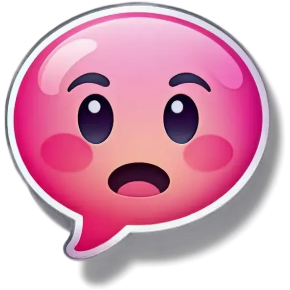 Pink iOS emoji bubble emoji