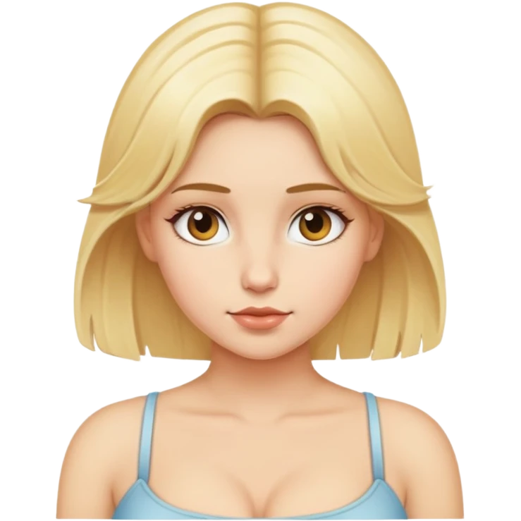 Голая девушка с большой грудью, блондинка emoji