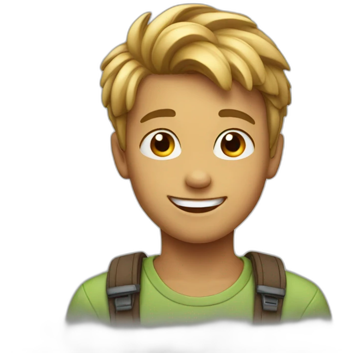 Young boy happy emoji