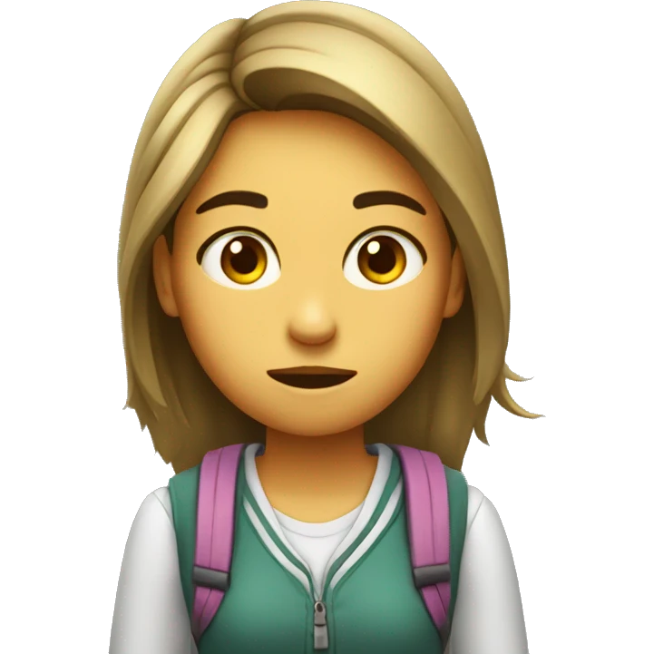 girl student dissatisfied emoji