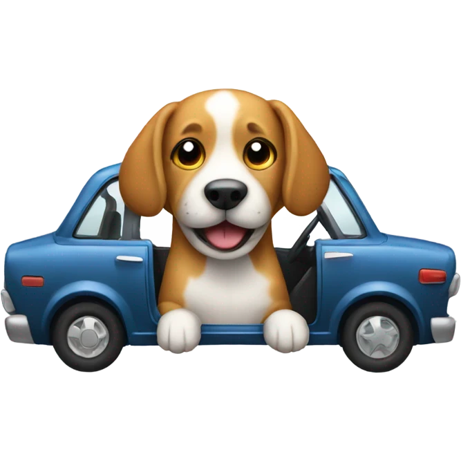 A dog in a car emoji