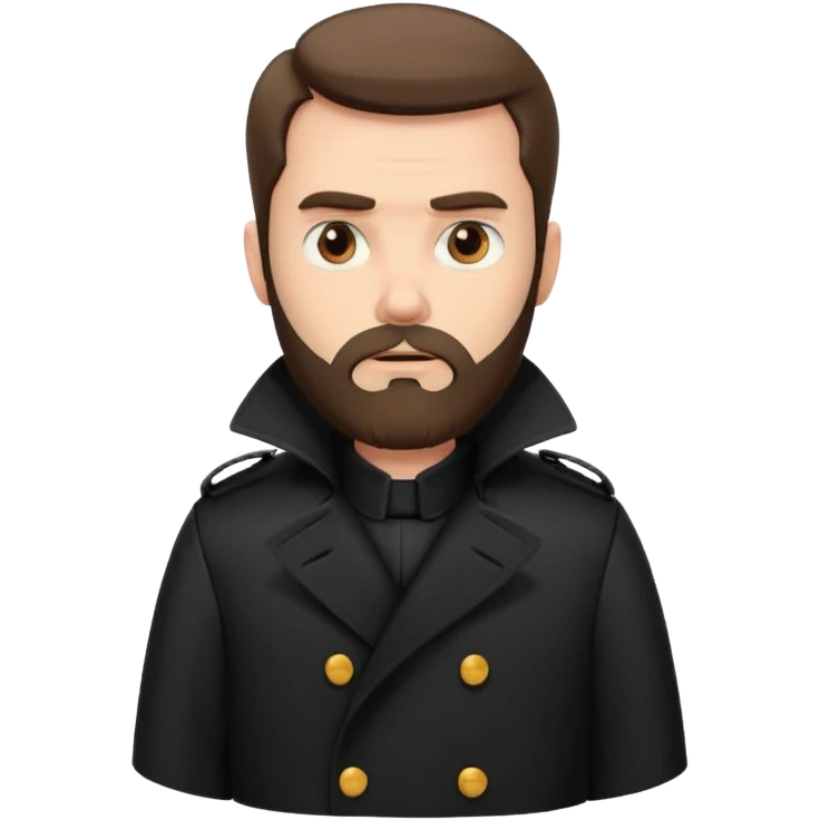 bearded man in black in black trenchcoat  emoji
