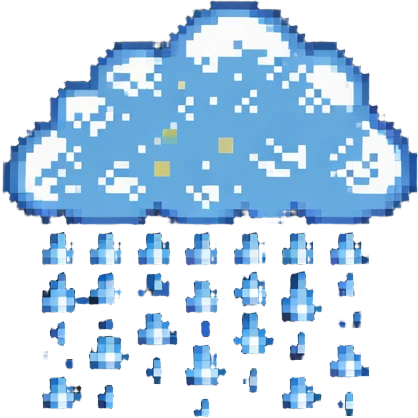 rain cloud with raindrops falling emoji