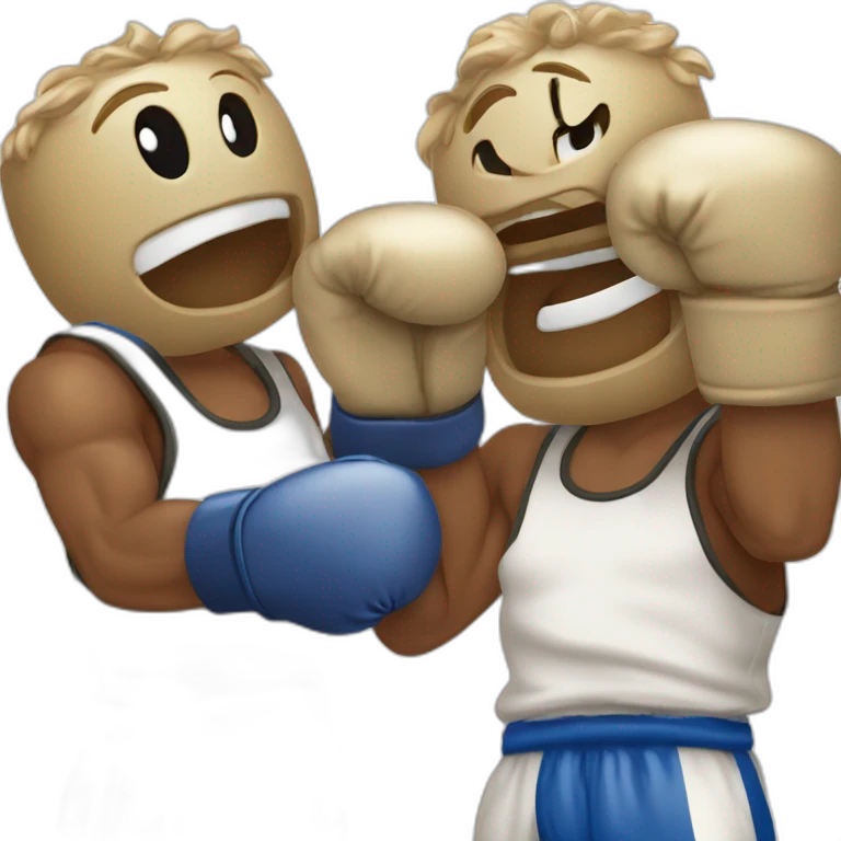 Un gant de boxe qui frappe dans un sac de boxe emoji