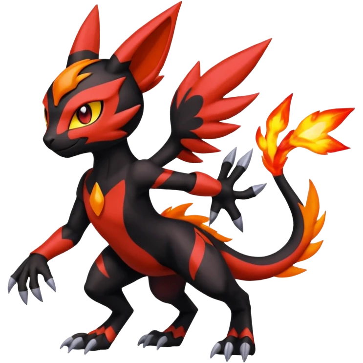 Colorful Meloetta-Litten-Guilmon-Darkrai-Pokémon-Fakémon-fusion-hybrid-creature emoji