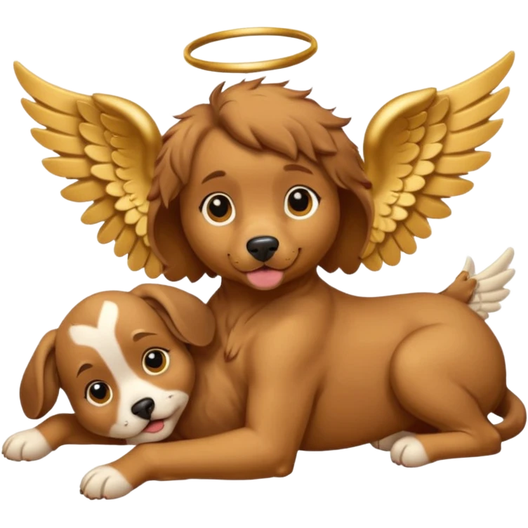 My dogs head on Cupid body emoji