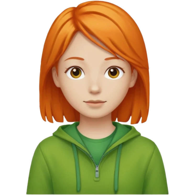 orange hair green outfit emoji