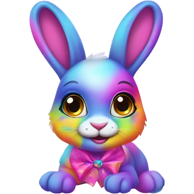 Lisa frank bunny with eyelashes emoji