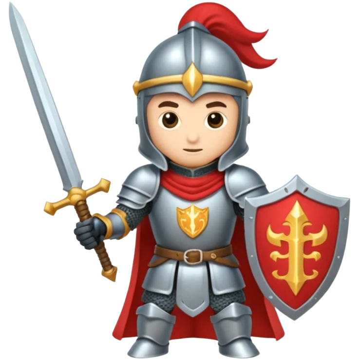 Battle mage: a knight in armor wielding both sword and magic emoji