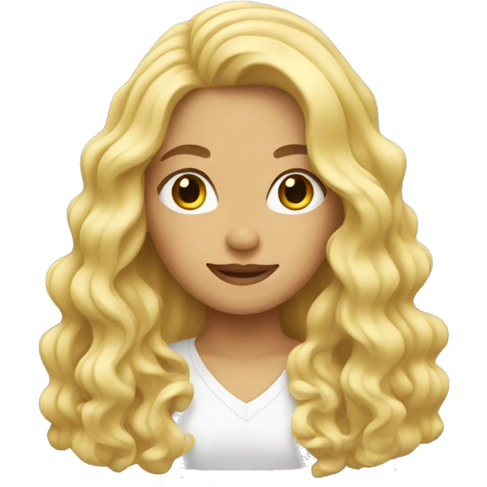 blonde girl with long wavy hair emoji