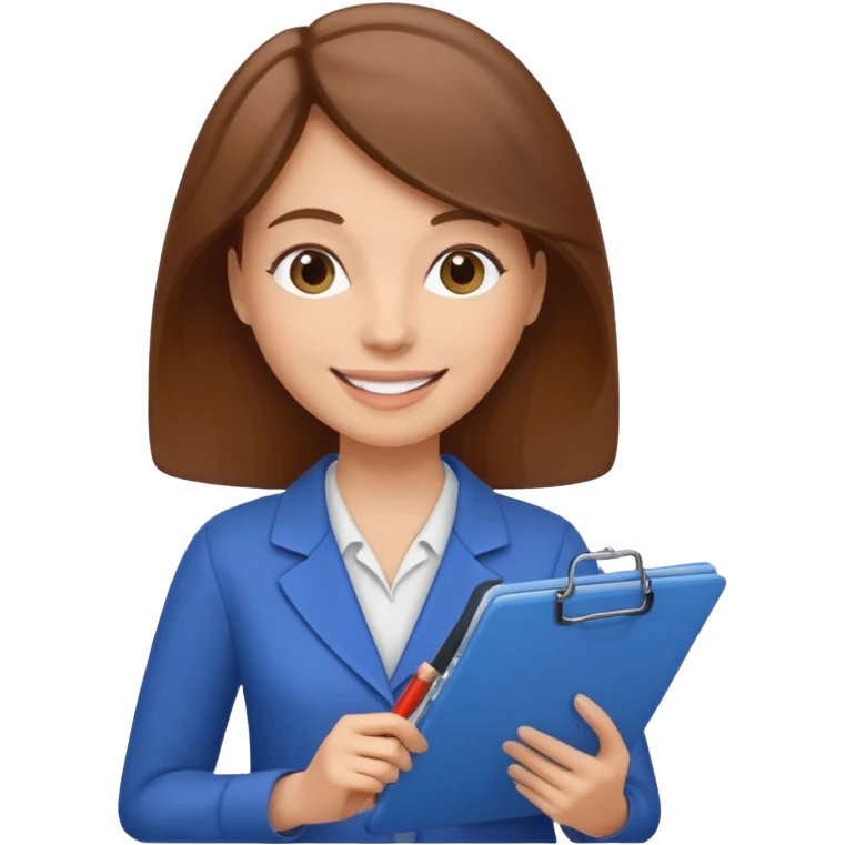 women with clipboard checking page emoji