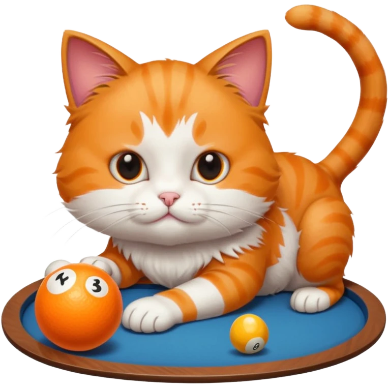 A cat playing pool emoji