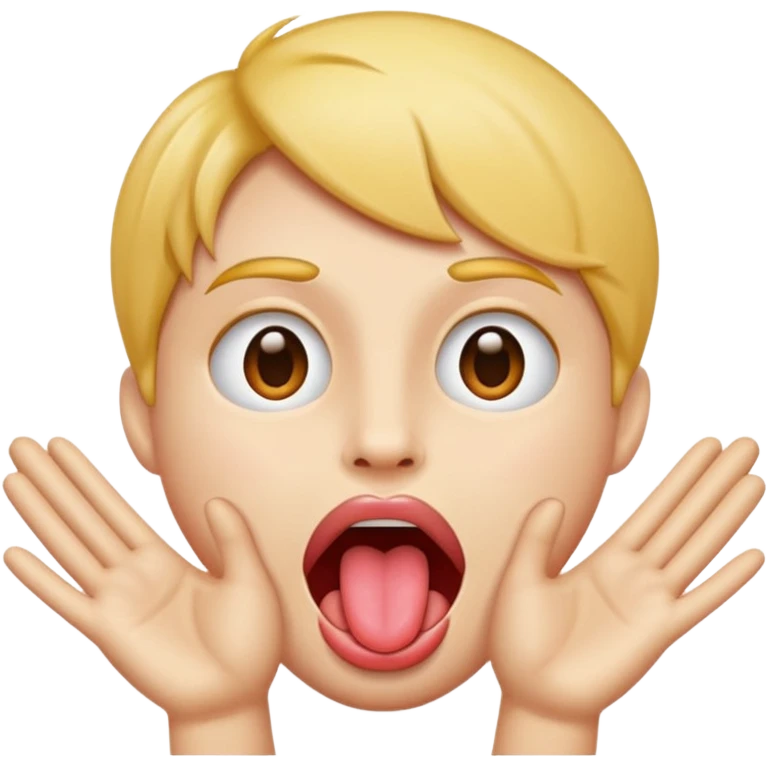Face with tongue out with hands on the side open opening emoji
