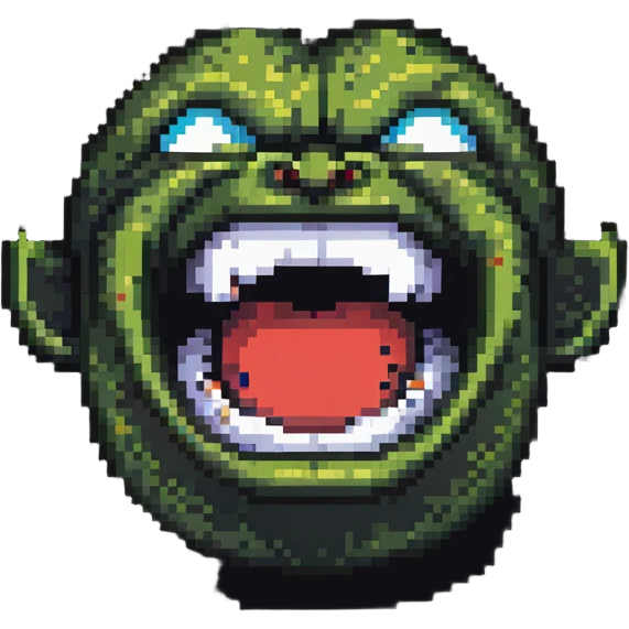cartoon villain with exaggerated evil laugh emoji