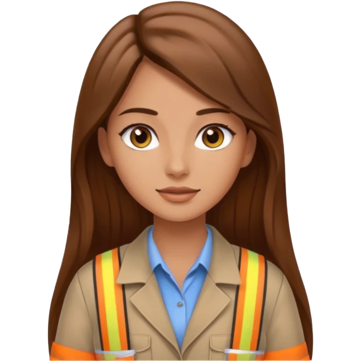 beautiful girl with long brown hair constructing new shower emoji