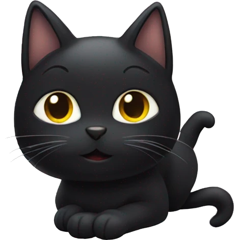 Black cat with stars on fur emoji