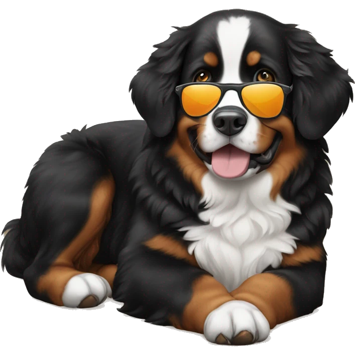 Bernese mountaindog with sunnglasses emoji