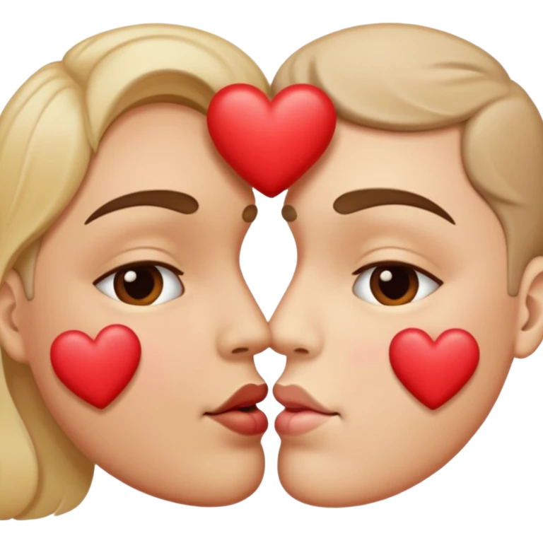 passionate kiss emoji, two faces with hearts emoji