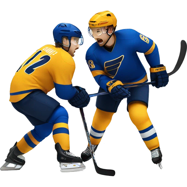 2 hockey players fighting emoji