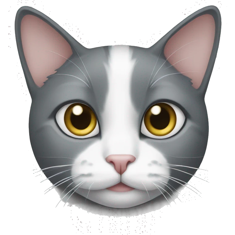 Grey and white tuxedo cat emoji