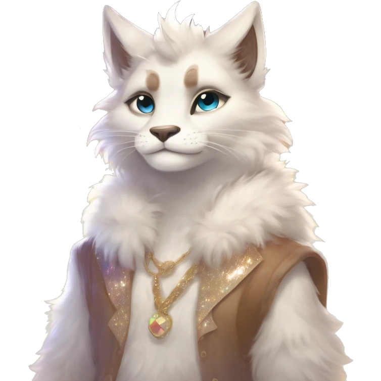 Furry, sparkle, iridescent, colorful, pastel, edgy, cool, fantasy beautiful, brown, beige, white, divine, godly, angelic, animal, anthro, full body, fursona, feline emoji