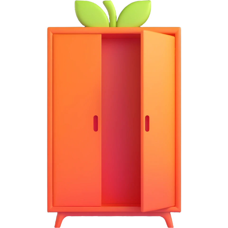 white modern wardrobe with apple-inspired design emoji