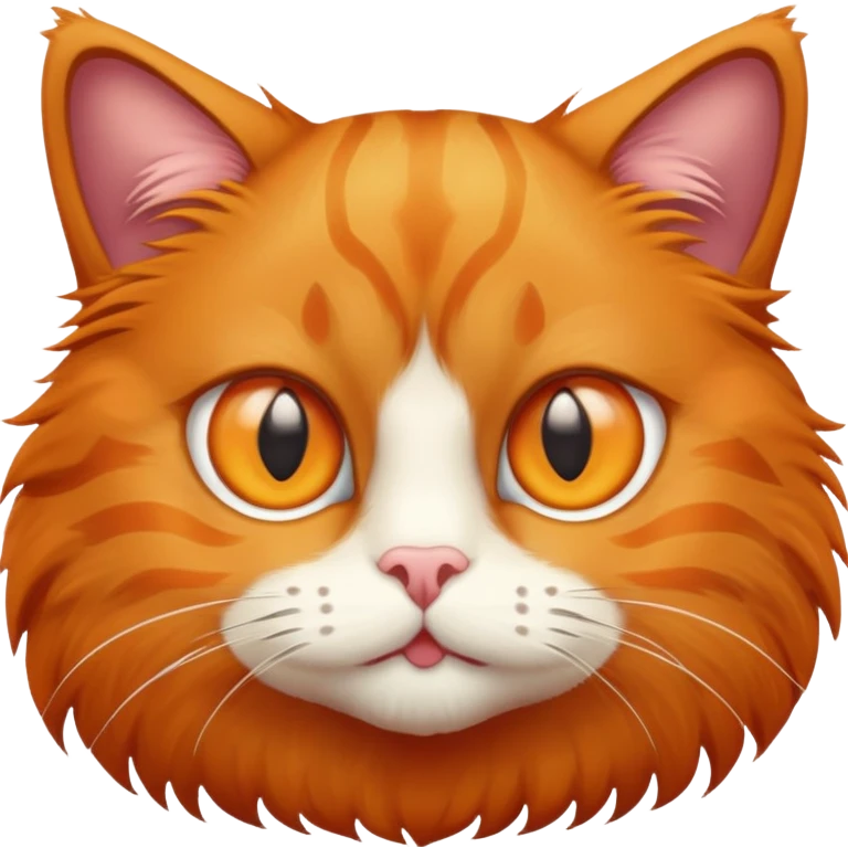 Orange cat with silly eyes emoji