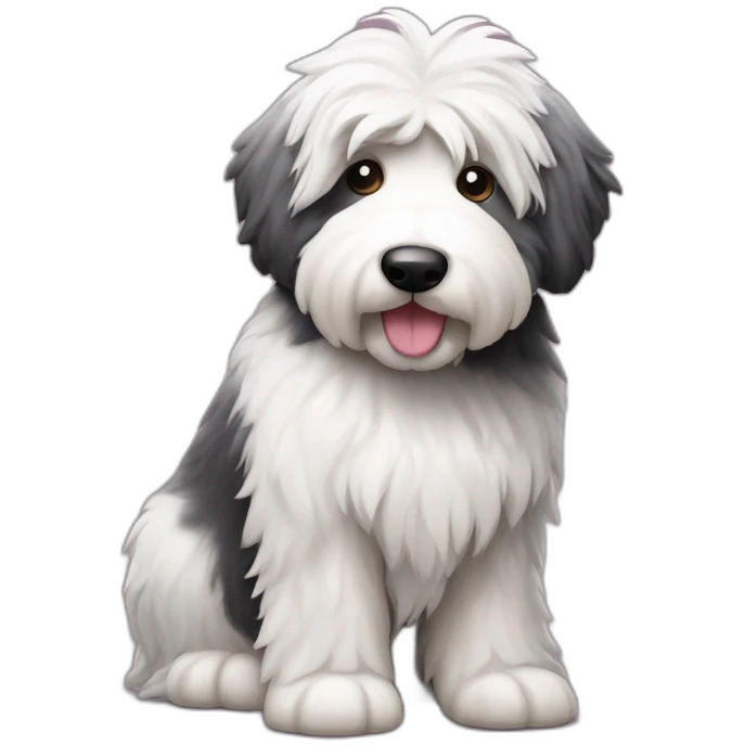 old english sheepdog with paint tin emoji