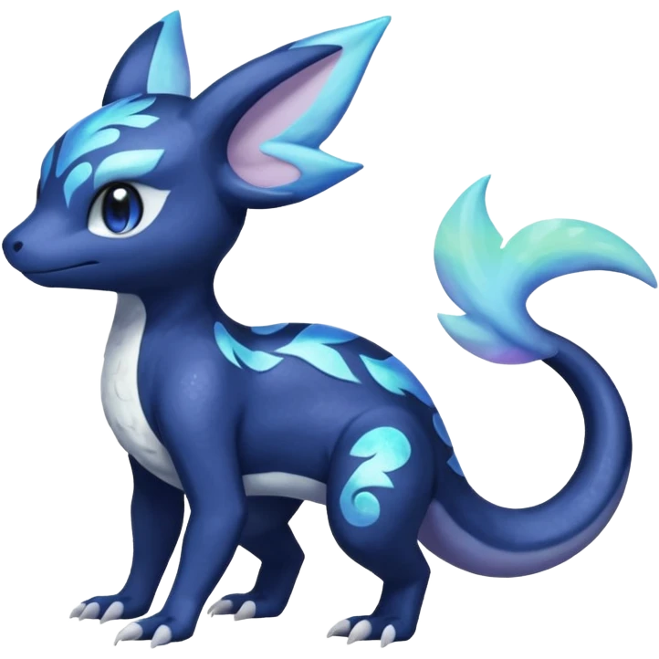 Shiny pastel Nebulae Salandit-Meowstic-Noibat-Fakémon-hybrid-creature (full body)  emoji