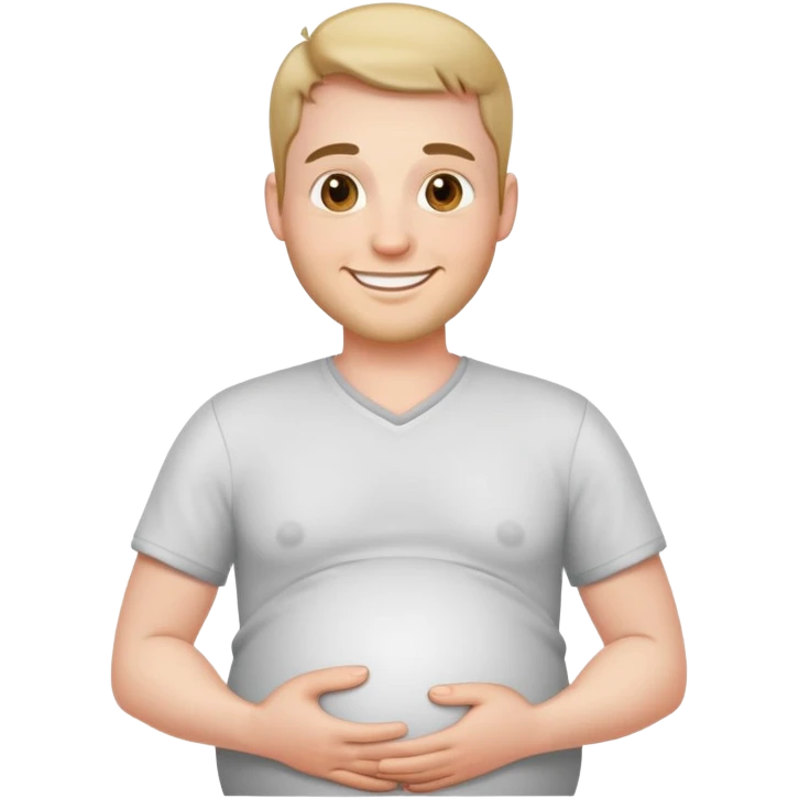 Pregnant man smiling emoji