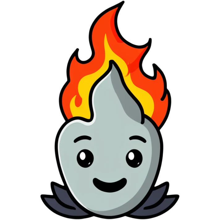 head with fire, expressionless face emoji