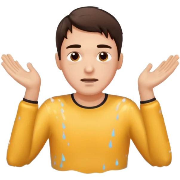 clothed brunette Man drowning in large pool of water with splashes   emoji