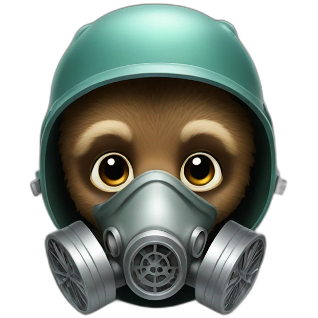 baby grizzly bear wearing gas mask emoji