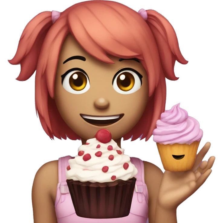 fnaf chika with a cupcake emoji
