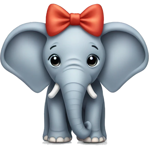 Elephant with bow emoji