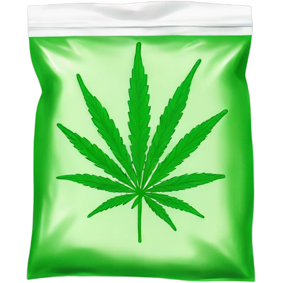 Ziplock bag of legal marijuana emoji