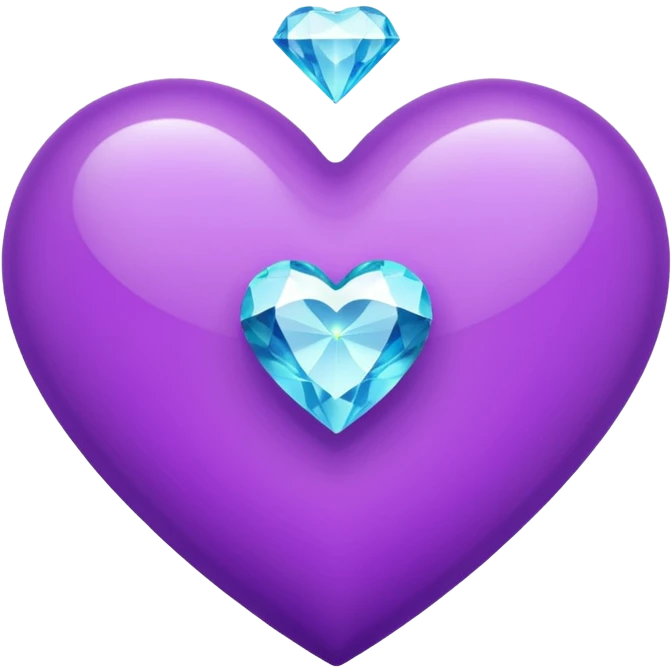 Heart purple with a diamond heart inside emoji